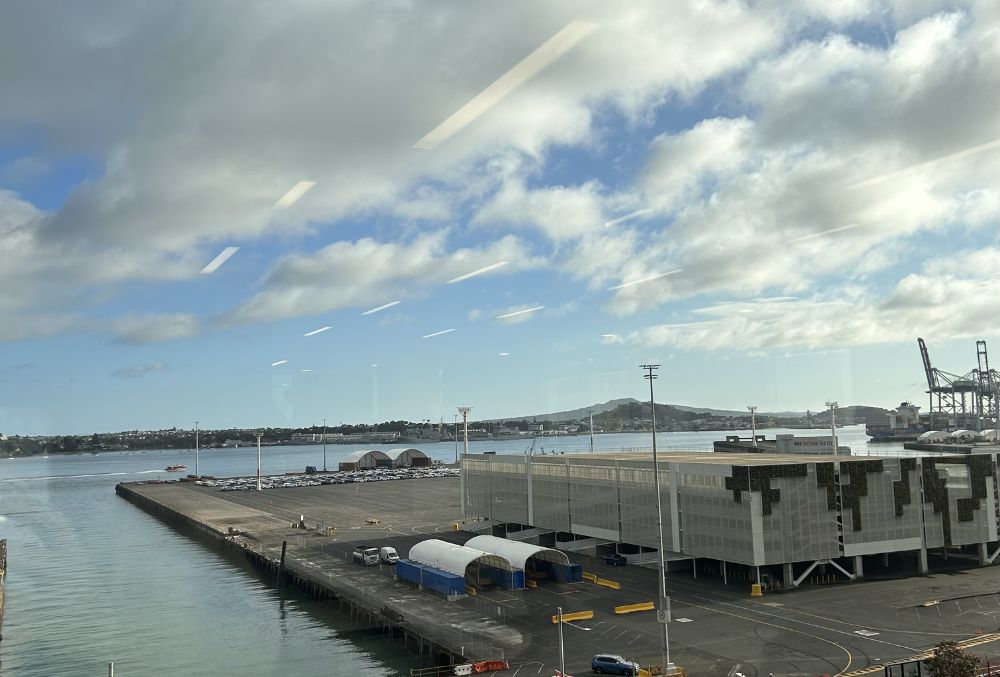 Financial Markets Authority - Graduate watching boat near the office