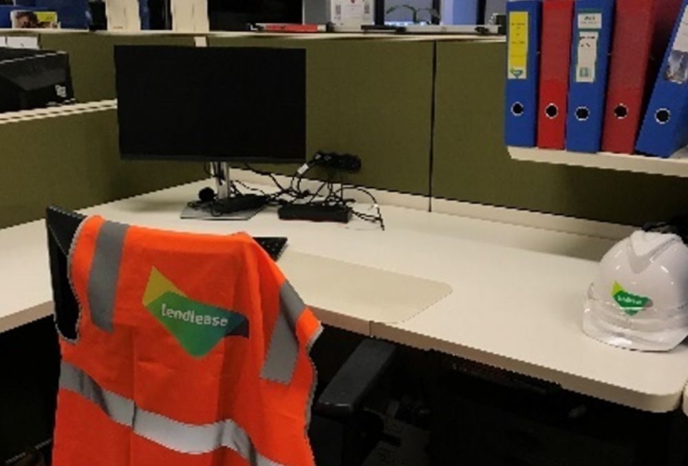 Lendlease Declan Marrow showing his desk