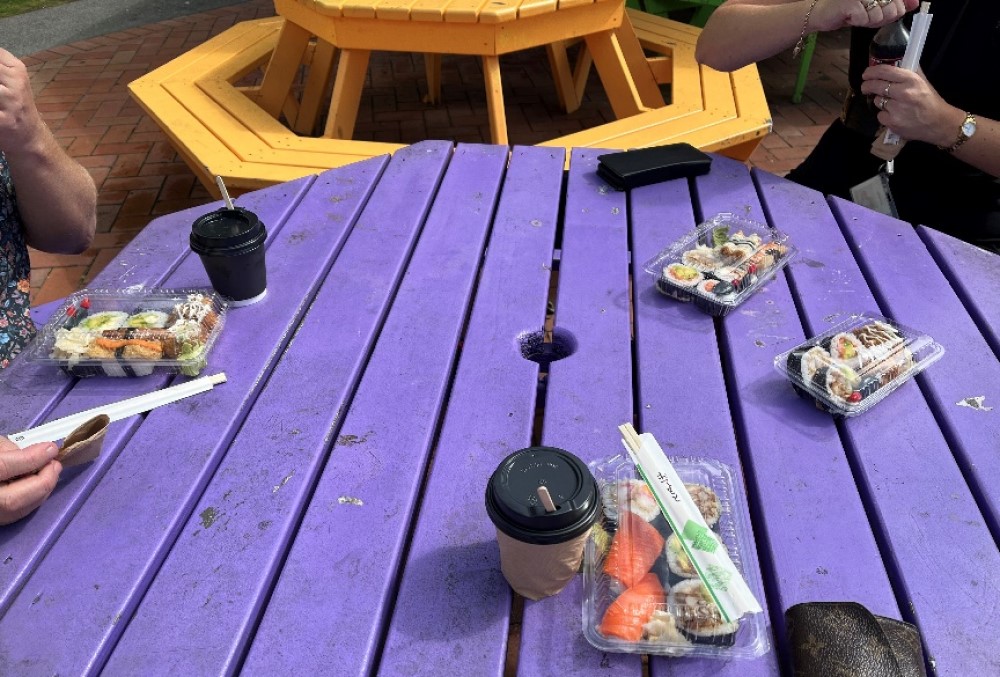 Hamilton City Council Graduate - Sushi on the purple table.