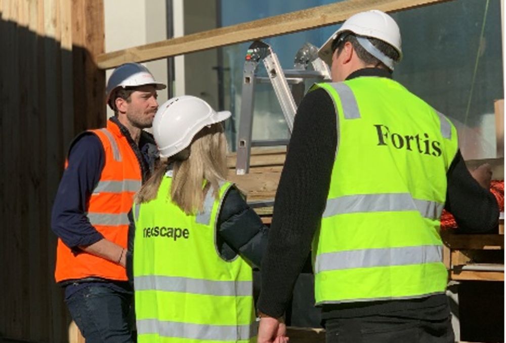 Neoscape Shannan Lapham on site with colleagues 