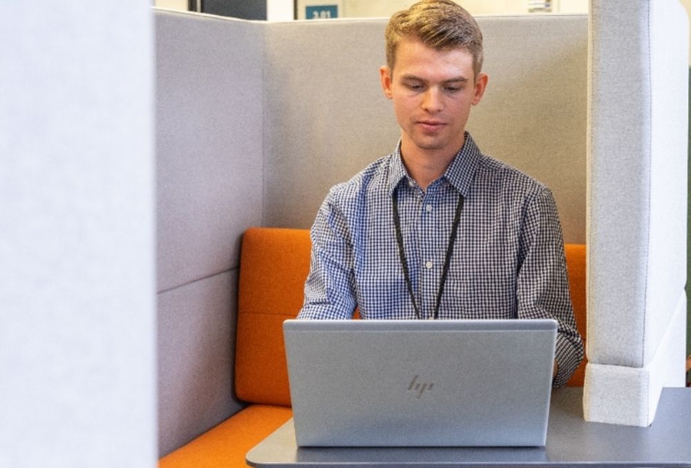 Inland revenue Rory checking his email