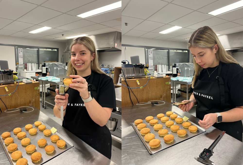 Fisher & Paykel Appliances measuring the cakes