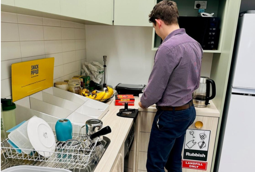 day in the life Benjamin Voss SYSTRA ANZ in the pantry