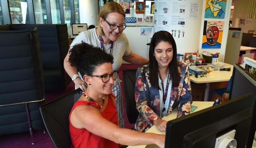 Medibank Talea Loeskow working with her Customer Strategy Manager