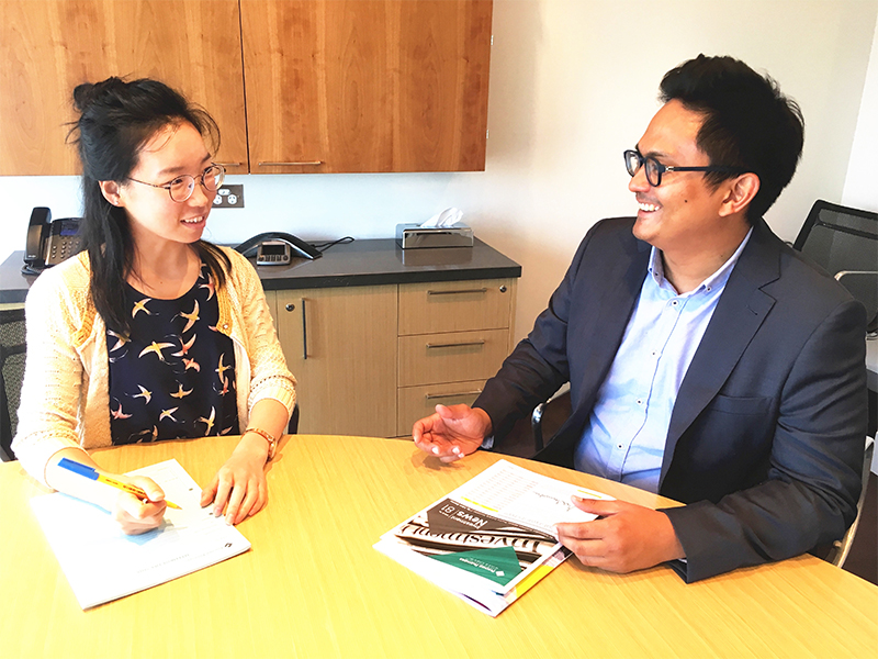 Pitcher Partners Yingchao Ma meeting with her manager