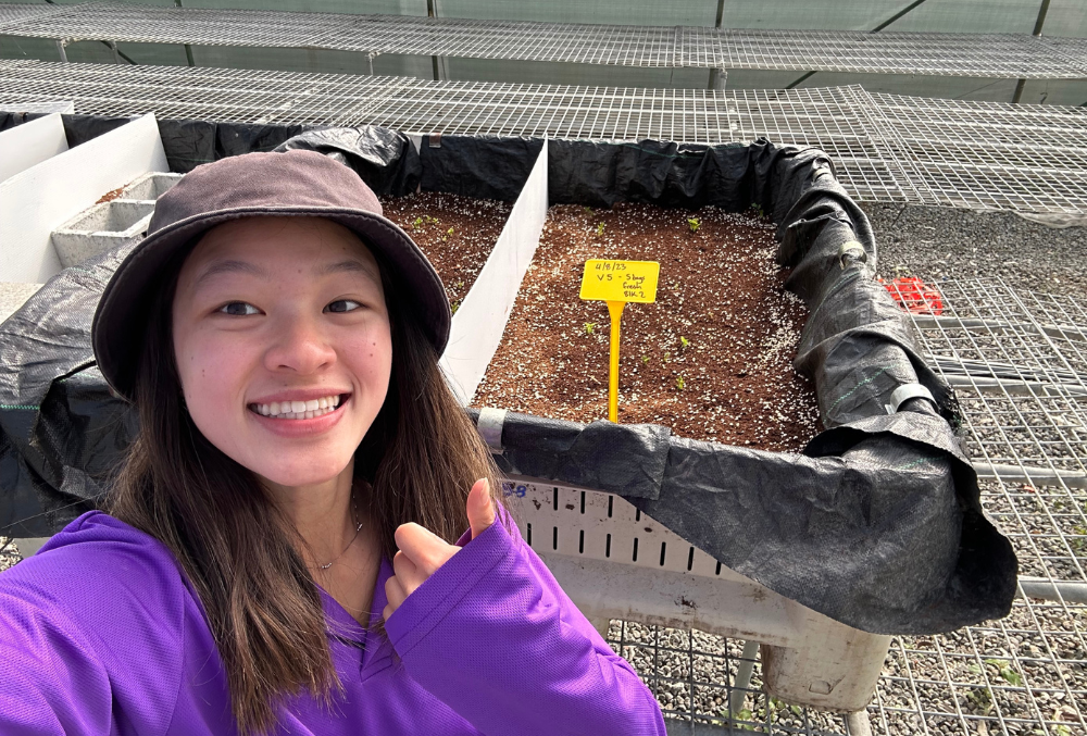 Selfie with seedlings