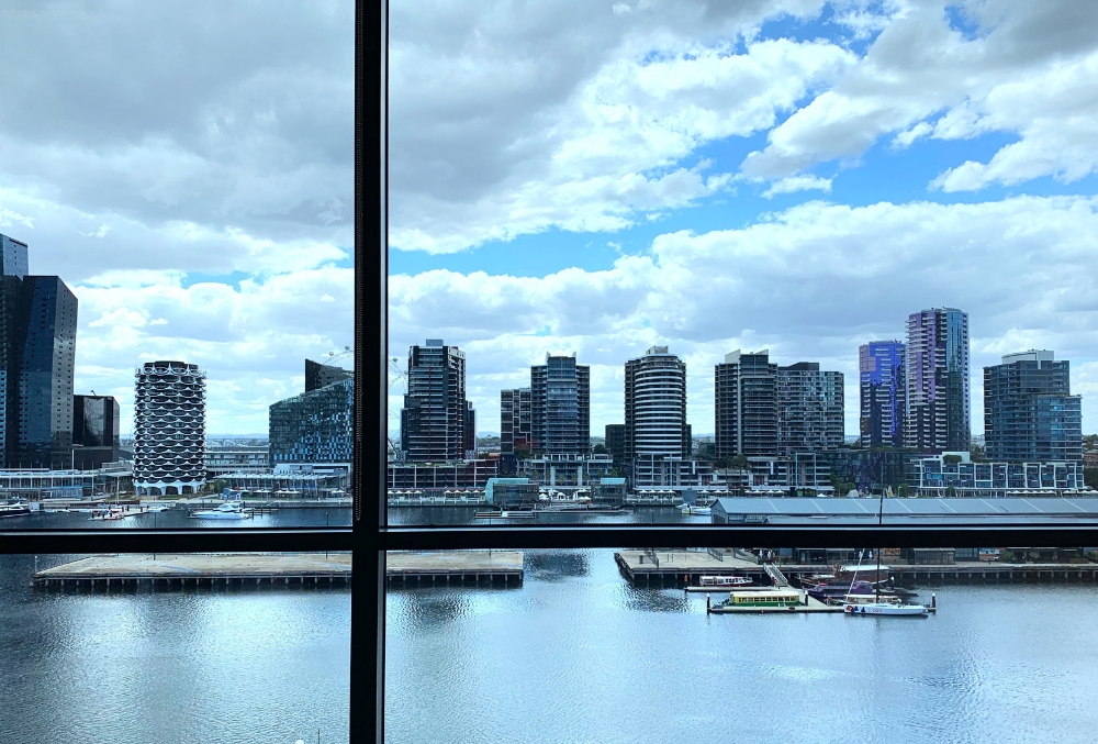 Marta's view of the harbor from her desk