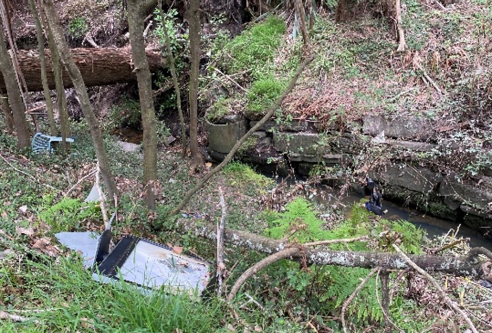 Image of a small drainage canal.