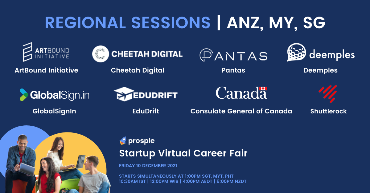 Startup Virtual Career Fair Australia, New Zealand, Malaysia and Singapore