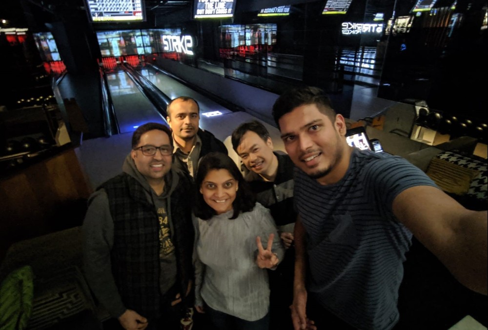 Hari Prasath Bowling after a successful project rollout